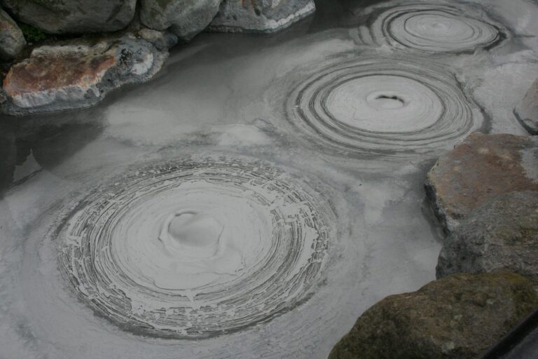 Captivating image of bubbling mud pools in Beppu, a renowned geothermal area in